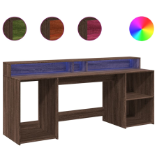 vidaXL barna tölgy színű szerelt fa íróasztal LED-ekkel 200x55x91 cm (3309444) íróasztal