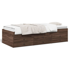 vidaXL barna tölgy színű szerelt fa kanapéágy fiókokkal 75 x 190 cm ágy és ágykellék