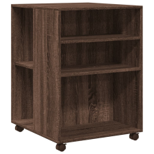 vidaXL barna tölgy színű szerelt fa kisasztal kerekekkel 5 60x78 cm (853161) bútor