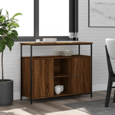 vidaXL barna tölgy színű szerelt fa tálalószekrény 100 x 35 x 80 cm bútor