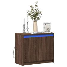 vidaXL barna tölgy színű szerelt fa tálalószekrény LED-del 72x34x61 cm bútor