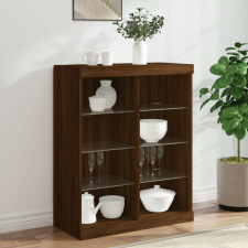 vidaXL barna tölgy színű tálalószekrény LED-ekkel 81 x 37 x 100 cm bútor