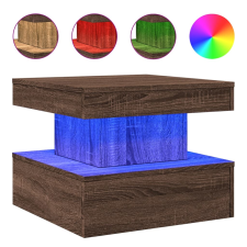 vidaXL barna tölgyszínű dohányzóasztal LED-lámpákkal 50 x 50 x 40 cm (839846) bútor