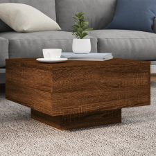 vidaXL barna tölgyszínű dohányzóasztal LED-lámpákkal 55 x 55 x 31 cm bútor