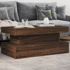 vidaXL barna tölgyszínű dohányzóasztal LED-lámpákkal 90x50x40 cm bútor