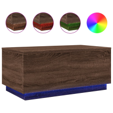 vidaXL barna tölgyszínű dohányzóasztal LED-lámpákkal 90x50x40 cm (839881) bútor