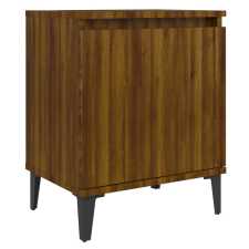 vidaXL barna tölgyszínű éjjeliszekrény fémlábakkal 40 x 30 x 50 cm (813120) bútor