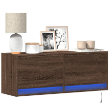 vidaXL barna tölgyszínű fali TV-szekrény LED-del 100x31x35 cm bútor