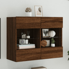 vidaXL barna tölgyszínű fali TV-szekrény LED-del 78,5x30x60,5 cm bútor