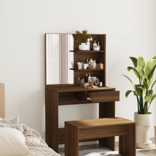 vidaXL barna tölgyszínű fésülködőasztal tükörrel 74,5 x 40 x 141 cm bútor