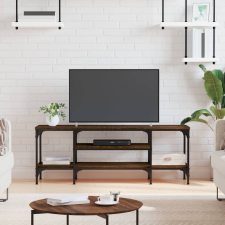 vidaXL barna tölgyszínű műfa és vas TV-szekrény 121x35x45 cm bútor