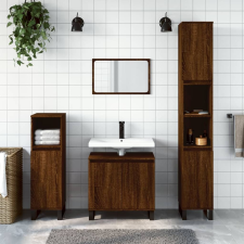 vidaXL barna tölgyszínű műfa fürdőszobaszekrény 58x33x60 cm fürdőszoba bútor