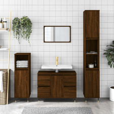 vidaXL barna tölgyszínű műfa mosdószekrény 80 x 33 x 60 cm fürdőszoba bútor