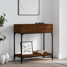 vidaXL barna tölgyszínű műfa tálalóasztal 75 x 34,5 x 75 cm bútor