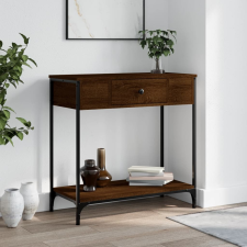 vidaXL barna tölgyszínű műfa tálalóasztal 75 x 34,5 x 75 cm bútor