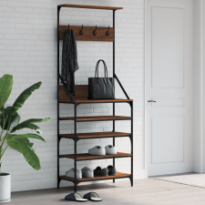 vidaXL barna tölgyszínű ruhafogas cipőpolccal 70x34x184 cm bútor