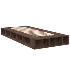vidaXL barna tölgyszínű szerelt fa ágykeret 100 x 200 cm (3280516) ágy és ágykellék