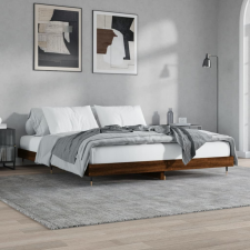 vidaXL barna tölgyszínű szerelt fa ágykeret 120 x 200 cm ágy és ágykellék