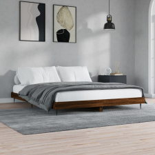 vidaXL barna tölgyszínű szerelt fa ágykeret 150 x 200 cm ágy és ágykellék