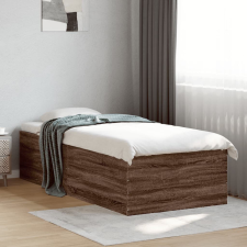vidaXL barna tölgyszínű szerelt fa ágykeret 90 x 190 cm ágy és ágykellék