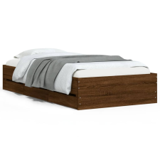 vidaXL barna tölgyszínű szerelt fa ágykeret fiókokkal 90 x 190 cm (3207328) ágy és ágykellék