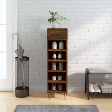 vidaXL barna tölgyszínű szerelt fa cipősszekrény 30 x 35 x 105 cm bútor