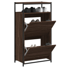 vidaXL barna tölgyszínű szerelt fa cipősszekrény 60x34x112 cm bútor