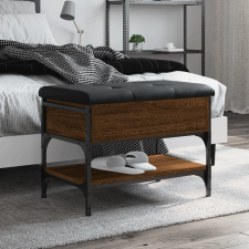 vidaXL barna tölgyszínű szerelt fa cipőtároló pad 62 x 42 x 45 cm bútor