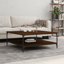 vidaXL barna tölgyszínű szerelt fa dohányzóasztal 100x100x40 cm bútor