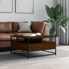 vidaXL barna tölgyszínű szerelt fa dohányzóasztal 80 x 80 x 45 cm bútor