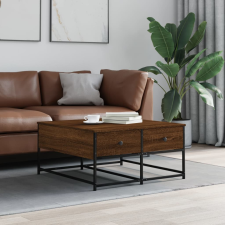 vidaXL barna tölgyszínű szerelt fa dohányzóasztal 80x80x40 cm bútor