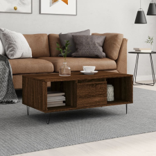 vidaXL barna tölgyszínű szerelt fa dohányzóasztal 90x50x36,5 cm bútor