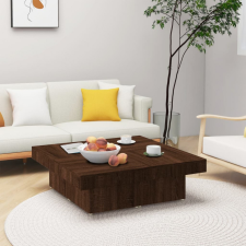 vidaXL barna tölgyszínű szerelt fa dohányzóasztal 90x90x28 cm bútor