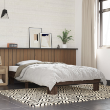 vidaXL barna tölgyszínű szerelt fa és fém ágykeret 75 x 190 cm ágy és ágykellék