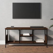 vidaXL barna tölgyszínű szerelt fa és vas TV-szekrény 100x35x45 cm bútor