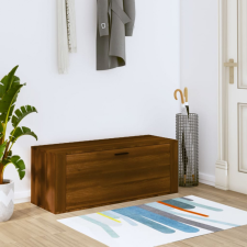 vidaXL barna tölgyszínű szerelt fa fali cipősszekrény 100x35x38 cm bútor
