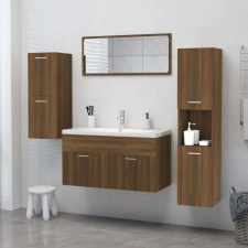vidaXL Barna tölgyszínű szerelt fa fürdőszobaszekrény 30x30x130 cm fürdőszoba bútor