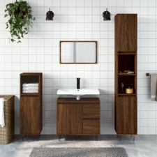 vidaXL barna tölgyszínű szerelt fa fürdőszobaszekrény 30x30x190 cm fürdőszoba bútor