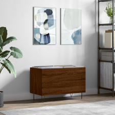 vidaXL barna tölgyszínű szerelt fa hanglemezszekrény 74,5x38x48 cm bútor