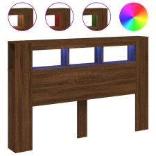 vidaXL barna tölgyszínű szerelt fa LED-es fejtámla 160x18,5x103,5 cm (837357) ágy és ágykellék