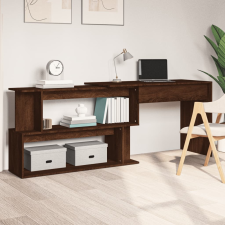 vidaXL barna tölgyszínű szerelt fa sarokasztal 200 x 50 x 76 cm íróasztal