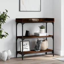 vidaXL barna tölgyszínű tálalóasztal polcokkal 75 x 30 x 80 cm bútor