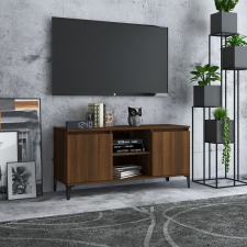 vidaXL barna tölgyszínű TV-szekrény fémlábakkal 103,5 x 35 x 50 cm bútor