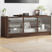 vidaXL barna tölgyszínű TV-szekrény üvegajtókkal 102 x 37 x 42 cm bútor