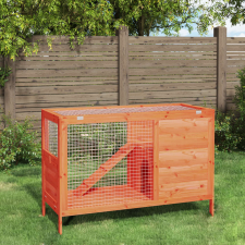 vidaXL barna tömör fenyőfa nyúlketrec 103 x 44 x 69,5 cm ketrec, szállítóbox rágcsálóknak