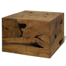 vidaXL barna, valódi tíkfa dohányzóasztal 50 x 50 x 35 cm bútor