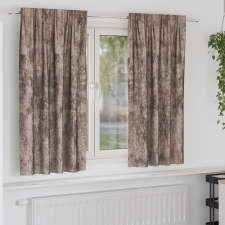 vidaXL Bársony Függönyök 2 db Pálcával Kávé 175x140 cm lakástextília