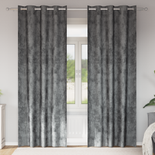 vidaXL Bársony Függönyök 2 db Szemfüggönnyel Szürke 260x140 cm lakástextília