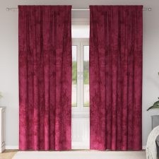 vidaXL Bársonyfok 2 db pálcával Burgundi vörös 245x140 cm lakástextília