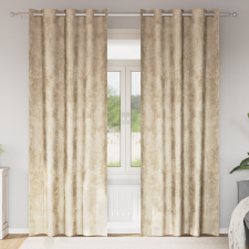 vidaXL Bársonyfüggöny 2 db Szemfüggöny Krém 245x140 cm lakástextília